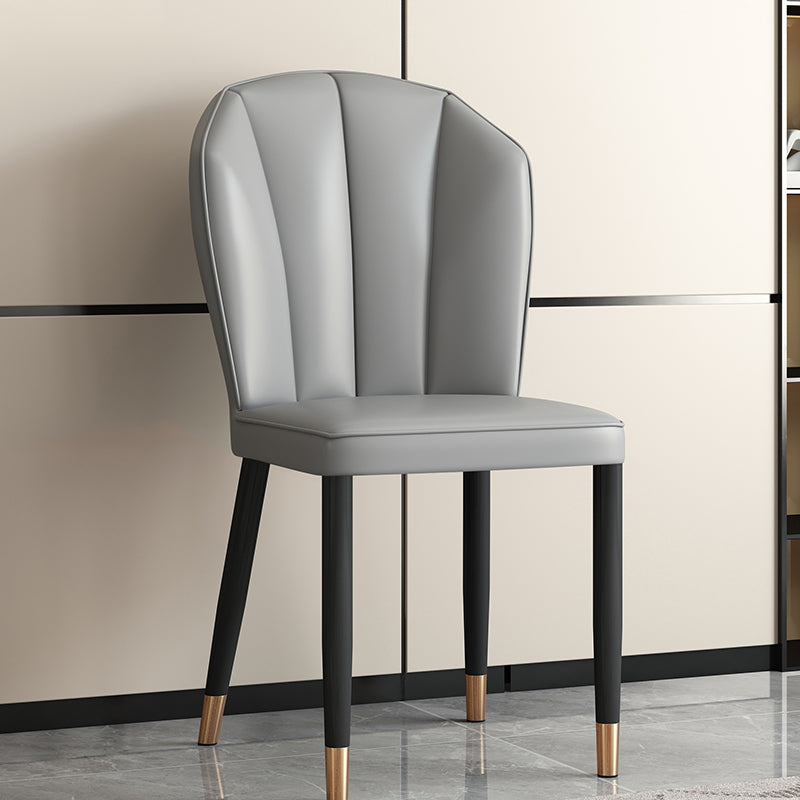 Modern Luxury Leather Carbon Steel Sponge Square Shell Dining Chair Backrest For Dining Room