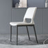 Modern Minimalist Rectangular Curved Seat Leather Carbon Steel Dining Chair Backrest For Dining Room