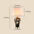 Traditional Vintage Peach Blossom Vase Shaped Ceramic Copper Fabric 1-Light Table Lamp For Bedroom