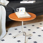 Contemporary Nordic Round Tripod Base Density Plate Stainless Steel Coffee Table For Living Room