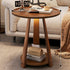 Modern Minimalist Round Tripod Wooden Coffee Table 2-Tier For Living Room