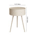 Modern Minimalist Round Tabletop Iron Nightstand 1-Storage For Bedroom