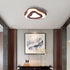 Traditional Chinese Zen Wood Grain Wavy Design LED Flush Mount Ceiling Light For Living Room