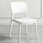 Contemporary Nordic Macaron Plastic Square Stackable Dining Chair Open Back For Dining Room