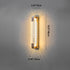 Contemporary Luxury Dazzling Rectangular Bubble Textured Crystal Shade Stainless Steel LED Wall Sconce Lamp For Living Room