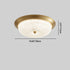 Contemporary Nordic Round Strip Crystal Glass Copper LED Flush Mount Ceiling Light For Bedroom