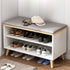 Contemporary Scandinavian Cotton Linen Solid Wood Shoe Storage 2-Storage For Entryways