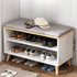 Contemporary Scandinavian Cotton Linen Solid Wood Shoe Storage 2-Storage For Entryways