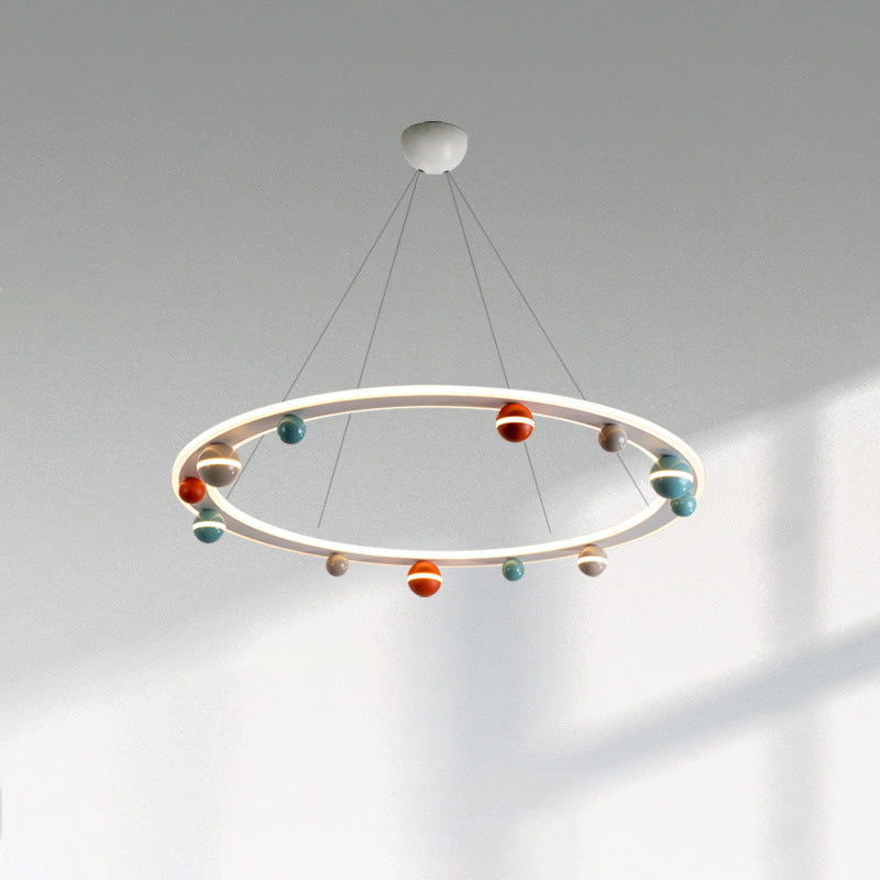 Contemporary Creative Aluminum Acrylic Rainbow Beans LED Island Light Pendant Light For Living Room