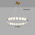 Modern Minimalist Round Aluminum Glass LED Chandelier For Living Room