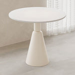 Modern Minimalist Round Conical Rock Slab Iron Dining Table For 4 Seats