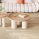 Modern Minimalist Round Tabletop Eco-friendly Plate Coffee Table 4-Leg For Living Room