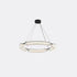 Contemporary Simplicity Frosted Glass Circle Ring Copper Acrylic LED Chandelier For Living Room