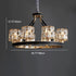 Modern Luxury Cylinder Round Iron Crystal 6/8 Light Chandelier For Living Room