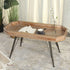 Traditional Rustic Rectangular Wood Iron Coffee Table For Living Room