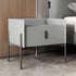 Contemporary Scandinavian Rectangular Leather Carbon Steel Metal 1-Drawer For Bedside