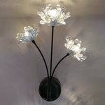 Contemporary Creative Iron Stainless Steel Crystal Taraxacum Mongolicum Flower 3-Light Wall Sconce Lamp For Bedroom