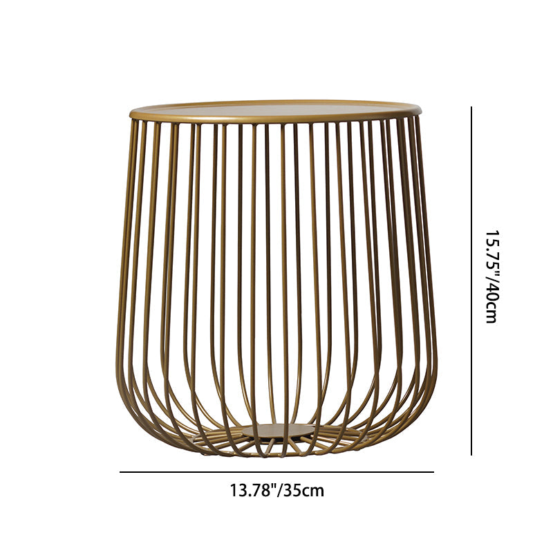 Contemporary Simplicity Iron Round Cage Design Coffee Table For Living Room