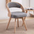 Contemporary Nordic Fabric Upholstered Wood Splayed Legs Dining Chair Curved Back For Dining Room