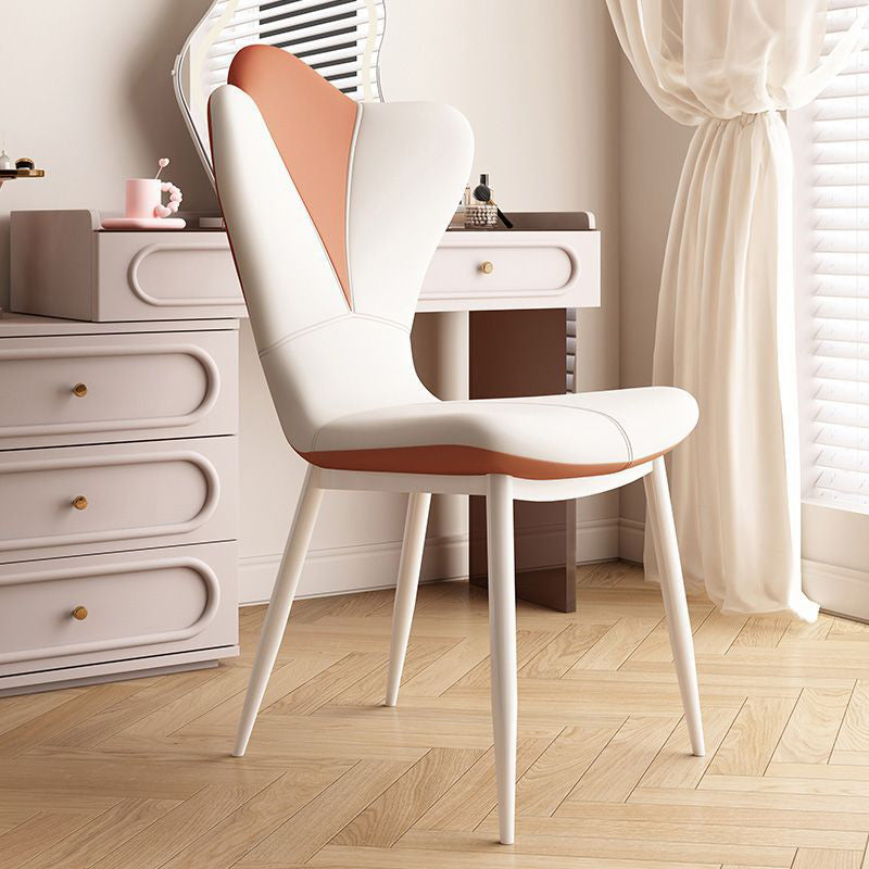 Contemporary Creative Petal Design Leather Upholstered Vanity Stool Backrest For Bedroom