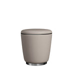 Contemporary Minimalist Round Leather Stainless Steel Frame Vanity Stool For Bedroom