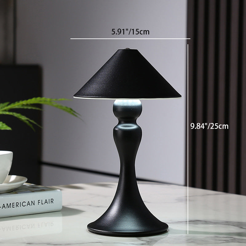 Contemporary Simplicity Conical Shade Hardware Base LED USB Table Lamp For Bedroom