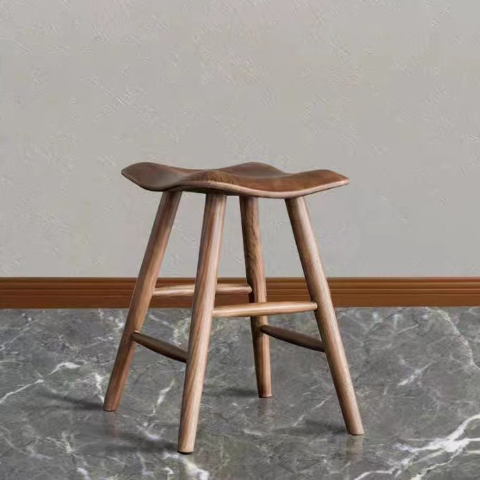 Contemporary Nordic Ash Wood Square Vanity Stool Footrest For Bedroom