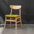 Contemporary Retro Square Linen Upholstered Wood Frame Dining Chair Backrest For Dining Room