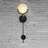 Contemporary Industrial Iron Glass Round Disc 1-Light Wall Sconce Lamp For Dining Room