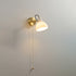 Contemporary Simplicity Copper Wood Glass Round Conic 1-Light Wall Sconce Lamp For Bedside