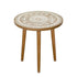 Contemporary Simplicity Pattern Wood Iron Round Coffee Table For Living Room