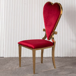 Contemporary Creative Spade Hearts Plum Square Velvet Titanium Dining Chair Backrest For Living Room