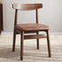 Contemporary Retro Square Double Layer Nappa Leather Upholstered Dining Chair Open Back Armless For Dining Room