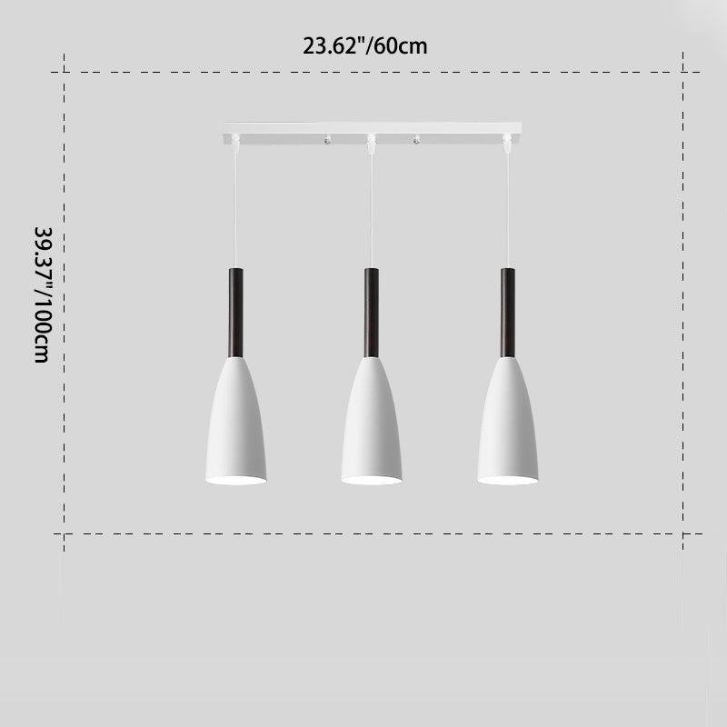 Modern Minimalist Round Wine Bottle Shape Iron 3-Light Island Light Chandelier For Dining Room