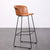 Contemporary Retro Square Leather Stainless Steel Bar Stool Backrest Footrest For Dining Room