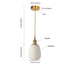Contemporary Nordic Irregular Cylinder Stripe Ceramic Copper 1-Light Pendant Light For Living Room