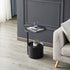 Modern Minimalist Round Iron Rock Slab Side Table 1-Storage For Living Room