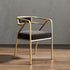 Modern Luxury Ring Full Wrap Leather Linen Electroplated Alloy Dining Chair Backrest Armrest For Dining Room