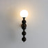 Traditional Vintage Cylinder Round Bead Wood Glass Metal 1-Light Wall Sconce Lamp For Living Room