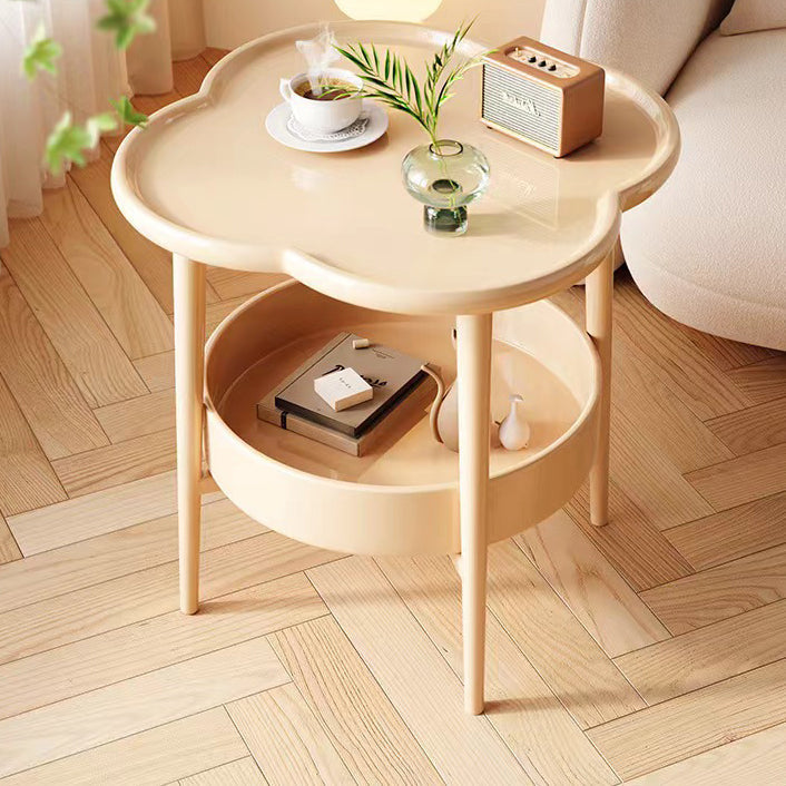 Modern Minimalist Round Floral Metal Coffee Table Four Legs For Living Room