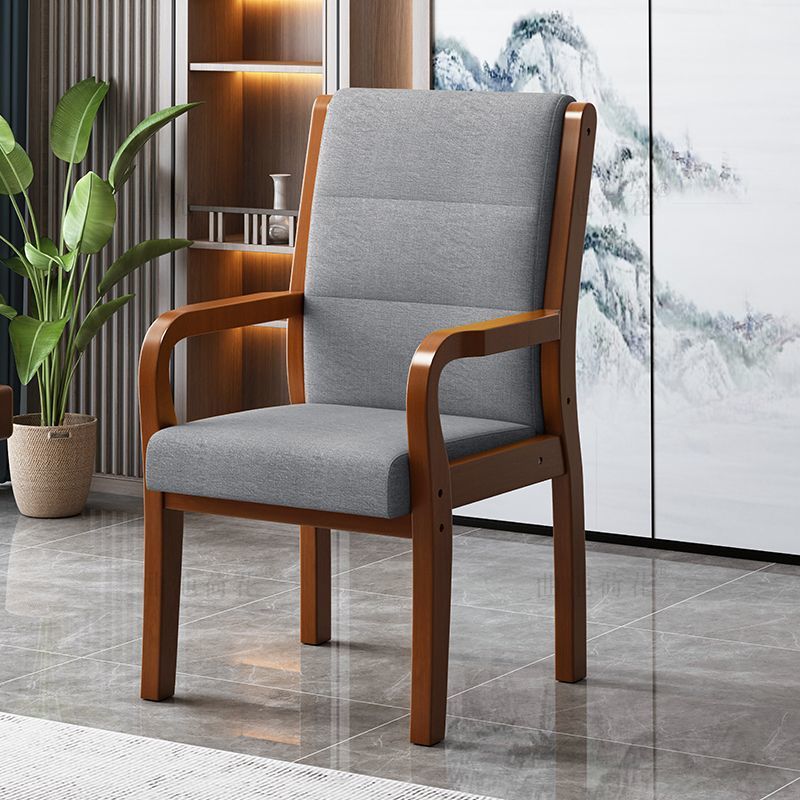 Modern Luxury Rectangular Wood Fabric Leather Chair Backrest Armrest For Living Room