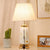 Traditional European Cylinder Ceramic Hardware Fabric 1-Light Table Lamp For Bedroom