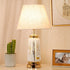 Traditional European Cylinder Ceramic Hardware Fabric 1-Light Table Lamp For Bedroom