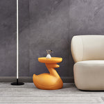 Contemporary Creative Plastic Tray Top Swan Shape Base End Table For Living Room