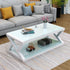 Modern Simplicity Rectangular Reinforced Glass Steel Coffee Table 2-Tier For Living Room