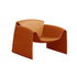 Modern Minimalist Trapezoid Back Plywood Leather Lambswool Accent Chair Backrest Armrest For Living Room