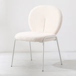 Contemporary Nordic Velvet Upholstered Metal Legs Vanity Stool Round Back For Bedroom