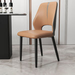 Modern Luxury Square Cushion Leather Carbon Steel Dining Chair Backrest For Dining Room