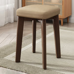 Modern Minimalist Square Upholstered Wood Technology Cloth Dining Chair Backless For Dining Room