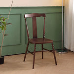 Traditional Vintage Square Cushion Solid Wood Rattan Dining Chair Backrest For Dining Room